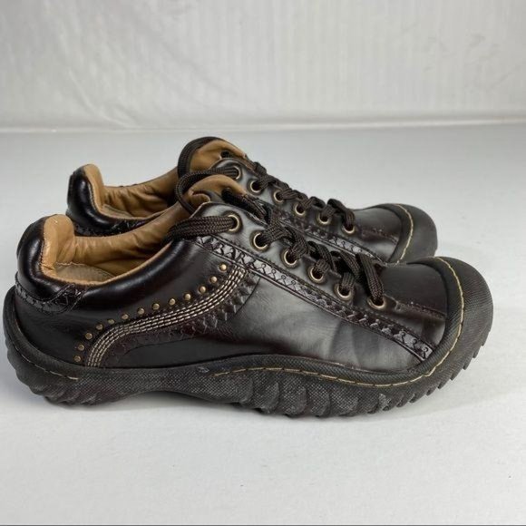 J-41 Jeep Amazon Vegan Leather Lace Up Brown Sneakers Shoes Women's 7 - Picture 1 of 8